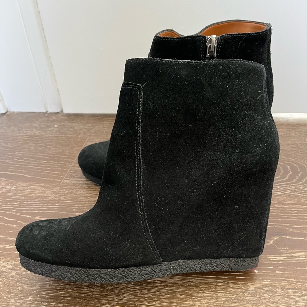 Nine West black suede ankle booties. Worn once
